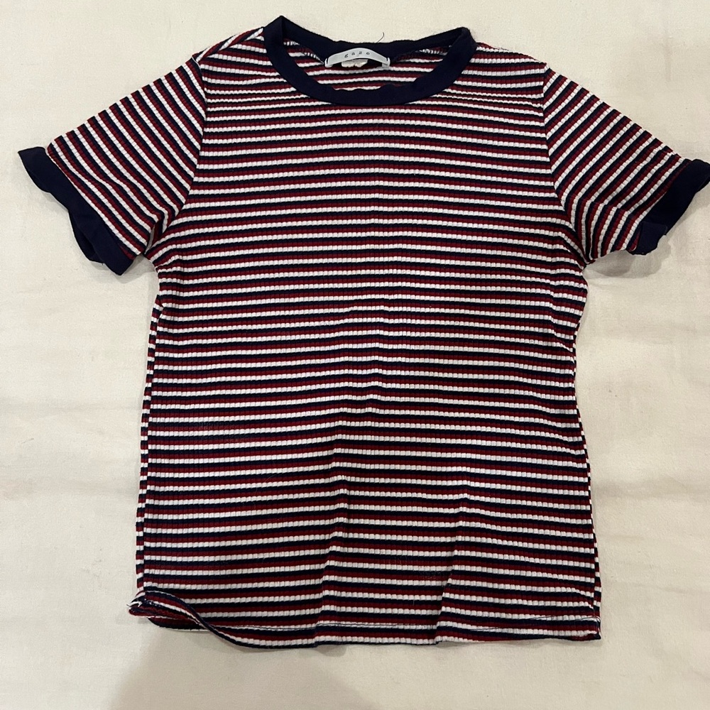 PacSun Red, White, and Blue Striped Crop Top